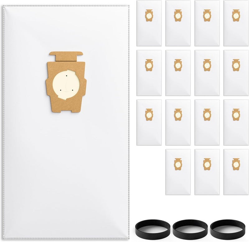 Improvedhand 15 Pack Vacuum Bags [Model 204814] and 3 Belts Compatible with Kirby Sentria/Avalir/Ultimate G Series | Replaces F-Style & Twist-Style 204811 205811 204808 | Replacement Parts by - Image 1